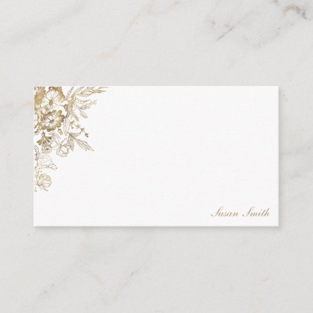 Tarjeta De Consejos Floral de oro personalizada (Anverso)