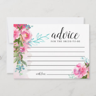 Tarjeta De Consejos Floral de peonía rosada rusa