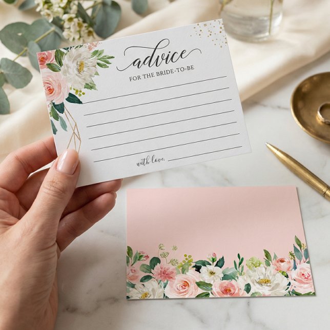 Tarjeta de Consejos Floral Moderno Rosa Rubor (Subido por el creador)