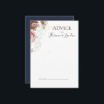 Tarjeta De Consejos Floral Rubor moderna | Boda de la Marina<br><div class="desc">Este florido y moderno | la tarjeta de consejo de boda marino es perfecta para su elegante rosa de oro de lujo boho, verde sabio, boda rosa rubor. El diseño presenta un marco de Relieve metalizado dorado o un ramo con una melocotón rústico de color rojo, una flor suculenta de...</div>