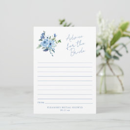 Tarjeta de Consejos Florales Azules Claros para la