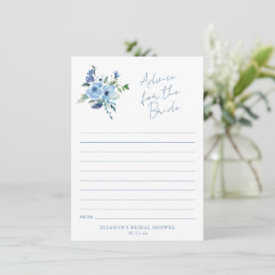 Tarjeta de Consejos Florales Azules Claros para la