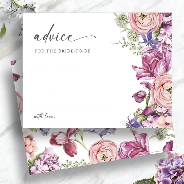 Tarjeta de Consejos Florales Coloridos Elegantes (Elegant Colorful Jewel Tone Floral Advice Card by Painted Paperie
)