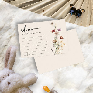 Tarjeta de Consejos Florales para Baby Shower