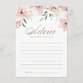 Tarjeta De Consejos Flores de color rosa rosado agitadas Rubor Ducha d