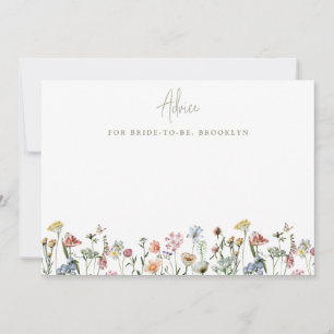 Tarjeta De Consejos Flores silvestres rusticas coloridas ducha de novi