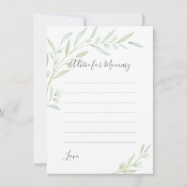 Tarjeta De Consejos Foliage de color de agua elegante de la vegetación