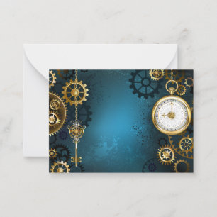 Tarjeta De Consejos Fondo turquesa de vapor con engranajes