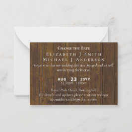 Tarjeta De Consejos FOTO Cambio de fecha de postposición incluyendo EN