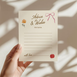 Tarjeta De Consejos Fresco de Mercado Ducha de Novia Caprichosa
