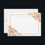 Tarjeta De Consejos Frontera de Peach Florals | Asesoramiento de Bodas<br><div class="desc">Frontera de Peach Florals | Asesoramiento de Bodas</div>