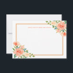 Tarjeta De Consejos Frontera de Peach Florals | Asesoramiento de Bodas<br><div class="desc">Frontera de Peach Florals | Asesoramiento de Bodas</div>