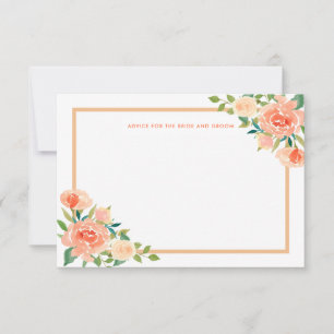 Tarjeta De Consejos Frontera de Peach Florals Asesoramiento de Bodas