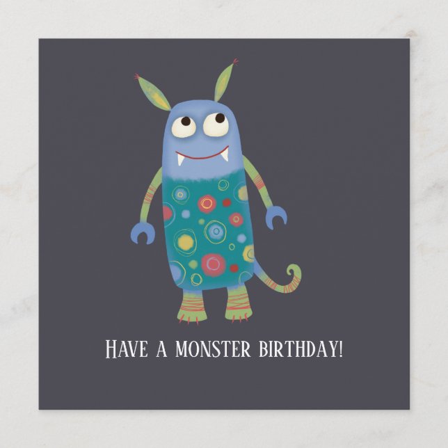Tarjeta De Consejos Fun Monsters Birday Card (Anverso)