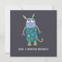 Fun Monsters Birday Card