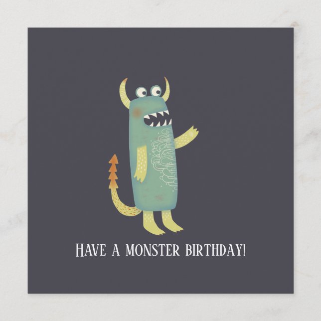Tarjeta De Consejos Fun Monsters Birday Card (Anverso)