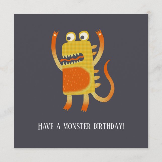 Tarjeta De Consejos Fun Monsters Birday Card (Anverso)