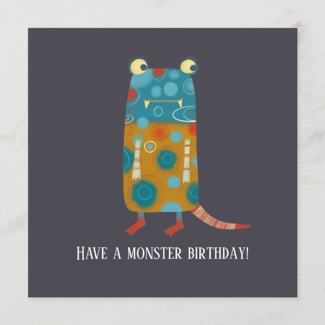 Tarjeta De Consejos Fun Monsters Birday Card (Anverso)