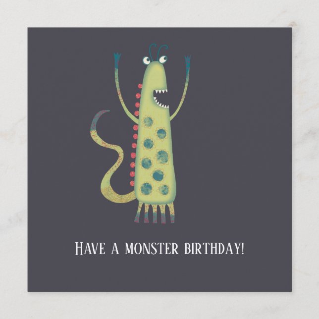Tarjeta De Consejos Fun Monsters Birday Card (Anverso)