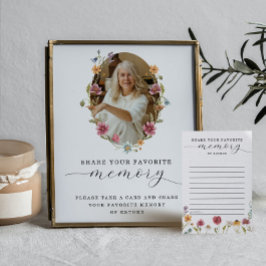 Tarjeta De Consejos Funeral de Wildflower comparte un Rótulo de memori
