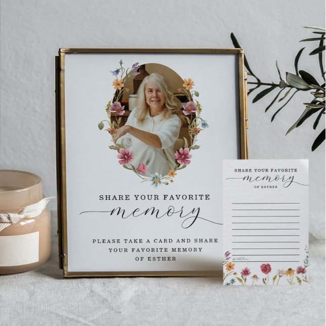 Tarjeta De Consejos Funeral de Wildflower comparte un Rótulo de memori (Subido por el creador)