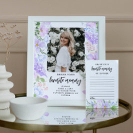 Tarjeta De Consejos Funeral suave Purple Petals Comparte un Rótulo de