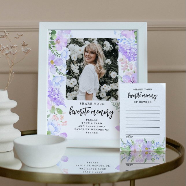 Tarjeta De Consejos Funeral suave Purple Petals Comparte un Rótulo de  (Subido por el creador)