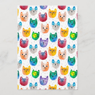 Tarjeta De Consejos Gatos acuarelas y amigos