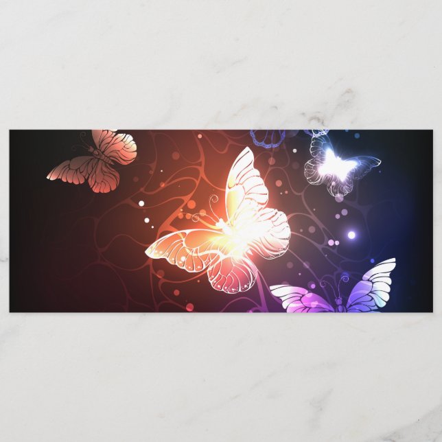 Tarjeta De Consejos Glowing Night Butterflies (Anverso)