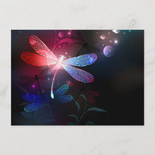 Tarjeta De Consejos Glowing red dragonfly