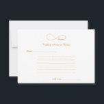 Tarjeta De Consejos Gold Love Infinity Bodas Wiers & Consejos<br><div class="desc">Sencillo,  elegante y clásico Gold Love Infinity Bodas y tarjetas de consejo. Ideal para bodas,  duchas de novias,  cenas de bodas y aniversarios de bodas. Personalizar el texto para que se ajuste a las necesidades de celebración de su fiesta.</div>