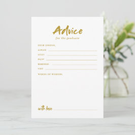 Tarjeta De Consejos Gold Modern Script Graduation