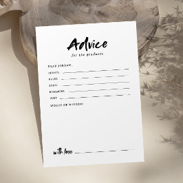 Tarjeta De Consejos Graduación de foto con escritura moderna en blanco