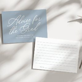 Tarjeta De Consejos Graduación de letra moderna azul