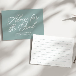 Tarjeta De Consejos Graduación Escritura Moderna Verde