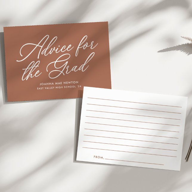 Tarjeta De Consejos Graduación moderna de escritura moderna (Subido por el creador)