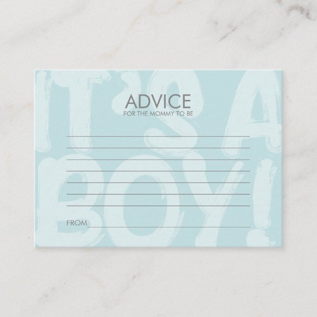 Tarjeta De Consejos Graffiti Blue Baby Shower Advance Card Para Mamá (Anverso)