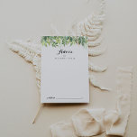Tarjeta De Consejos Greeneración Boda de caligrafía fológica botánica<br><div class="desc">Esta tarjeta de consejo boda de caligrafía vegetativa botánica es perfecta para un boda sencillo. Este bonito diseño acuático presenta un follaje verde botánico. Estas tarjetas son perfectas para un boda, una ducha de novia, una ducha de bebé, una fiesta de graduación y más. Personalice las tarjetas con los nombres...</div>