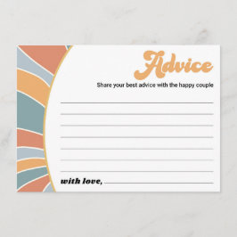 Tarjeta De Consejos Groovy Baby Advice Retro Sunshine Baby Shower