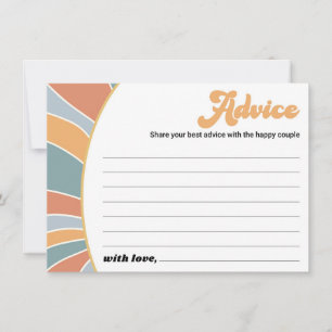 Tarjeta De Consejos Groovy Baby Advice Retro Sunshine Baby Shower