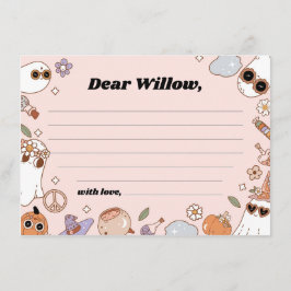 Tarjeta De Consejos Groovy Spooky Halloween Birday Time Capsule Card