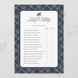 Tarjeta De Consejos Guess Who Mommy or Daddy Baby Shower Game 