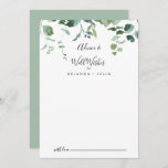 Tarjeta De Consejos Guión caligráfico Boda de follaje Deseos<br><div class="desc">Este boda de follaje de guion caligráfico es perfecto para un boda moderno. El diseño presenta una acuarela de elegantes ramas y hojas de eucaliptos botánicos dibujadas a mano, dispuestas en hermosos ramos y motivos geométricos. Estas tarjetas son perfectas para un boda, una ducha de novia, una ducha de bebé,...</div>