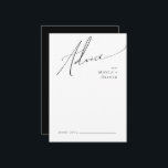 Tarjeta De Consejos Guión Minimalista caprichoso | Boda negro<br><div class="desc">Este guión minimalista caprichoso | la tarjeta de consejo boda negro es perfecta para su boda boho moderno, sencillo y clásico, minimalista. El diseño presenta una caligrafía escrita a mano, elegante, delicada y romántica, con una tipografía chic y formal. El aspecto irá bien con cualquier estación boda: primavera, verano, otoño...</div>