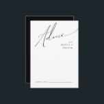 Tarjeta De Consejos Guión Minimalista caprichoso | Boda negro<br><div class="desc">Este guión minimalista caprichoso | la tarjeta de consejo boda negro es perfecta para su boda boho moderno, sencillo y clásico, minimalista. El diseño presenta una caligrafía escrita a mano, elegante, delicada y romántica, con una tipografía chic y formal. El aspecto irá bien con cualquier estación boda: primavera, verano, otoño...</div>