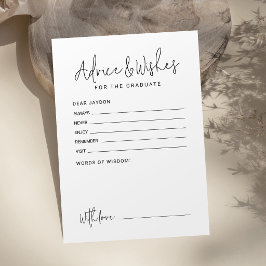 Tarjeta De Consejos Guión moderno simple consejos y deseos para gradua