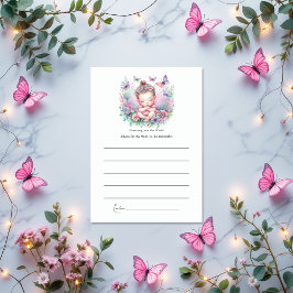 Tarjeta De Consejos Hadas y mariposas Jardín Flutter Love Baby Shower