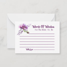 Tarjeta De Consejos Hermosa ducha de novia de espías morados
