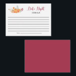 Tarjeta De Consejos Ideas de la noche del día Ducha de novia Caer Cala<br><div class="desc">Tema del otoño: tarjeta de ideas de la noche de la ducha de la novia con una elegante calabaza acuática.</div>