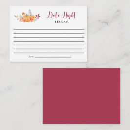 Tarjeta De Consejos Ideas de la noche del día Ducha de novia Caer Cala